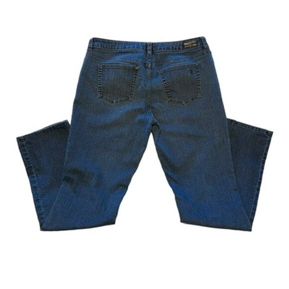 Liz Claiborne Size 10 City Fit Straight Jeans Blue Denim Mid Rise Stretch - Picture 15 of 15